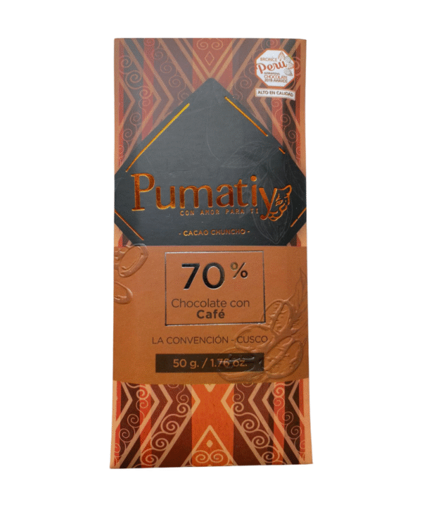 Chuncho Dark Chocolate 70% with Coffee 50 gr